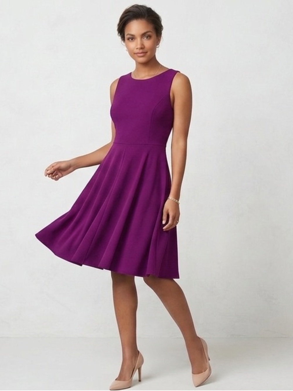 Nicole Miller New York Fit and Flare dress, medium, purple